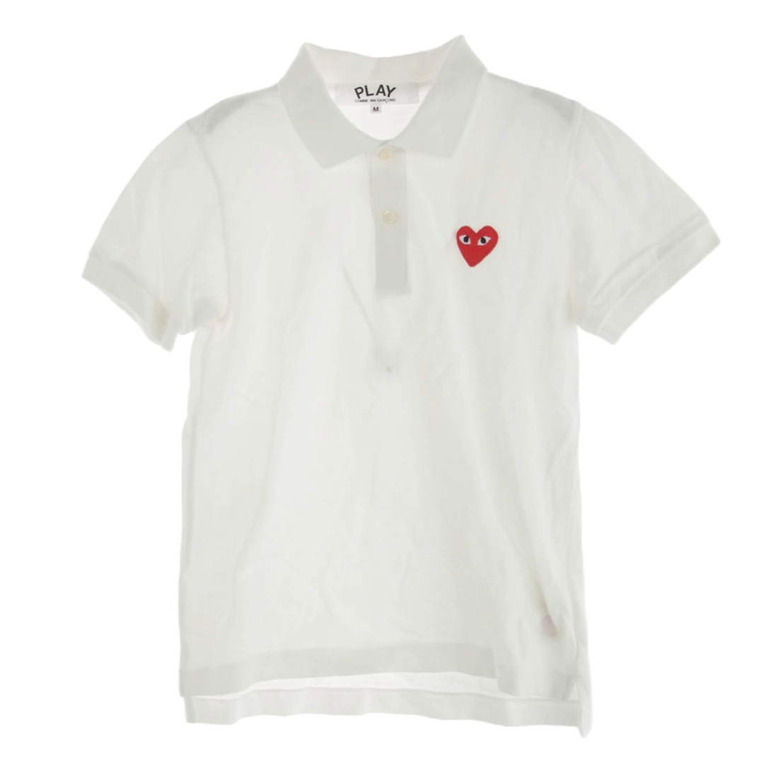 COMME des GARÇONS PLAY ポロシャツ M やむ ホワイト COMME des GARÇONS PLAY ポロシャツ M やむ ホワイト