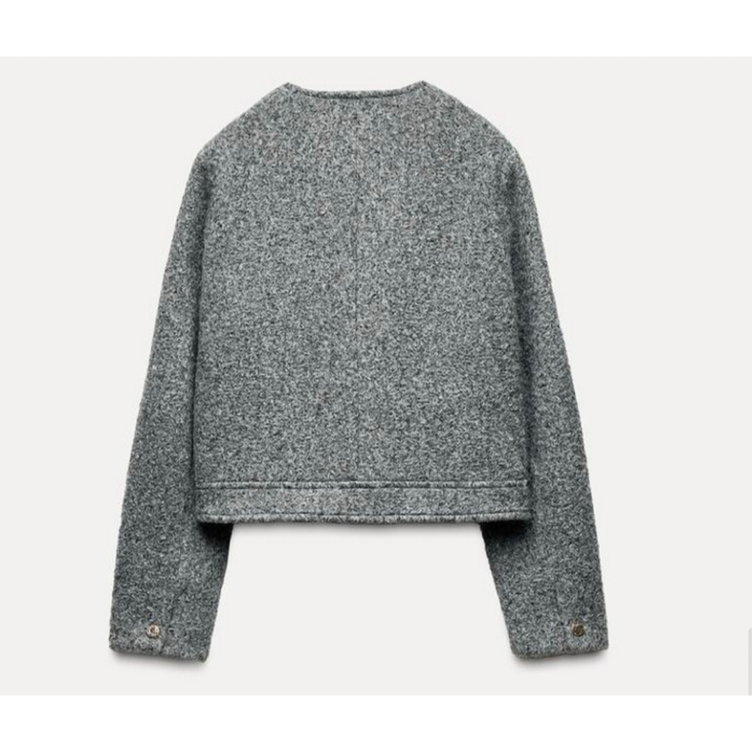ZARA - 【新品タグ付き】ZARA ブークレショートジャケット XSの ZARA - 【新品タグ付き】ZARA ブークレショートジャケット XSの