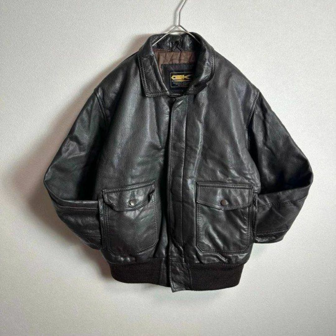 レザーフライトジャケットTYPE A-2 短丈 本革 ヴィンテージ 一点物 L レザーフライトジャケットTYPE A-2 短丈 本革 ヴィンテージ 一点物 L