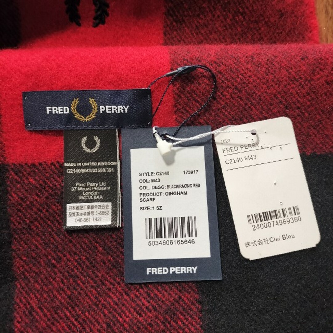 FRED PERRY - 新品フレッドペリー マフラーの通販 by sp's shop FRED PERRY - 新品フレッドペリー マフラーの通販 by sp's shop