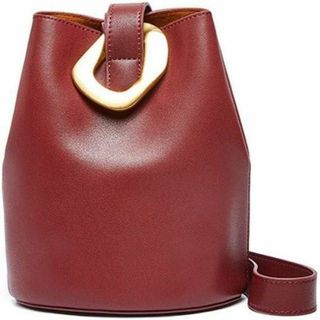 レザー&メタル　バケツバック　おしゃれ　高級感　ハンドバッグ 合わせやすい(ハンドバッグ)