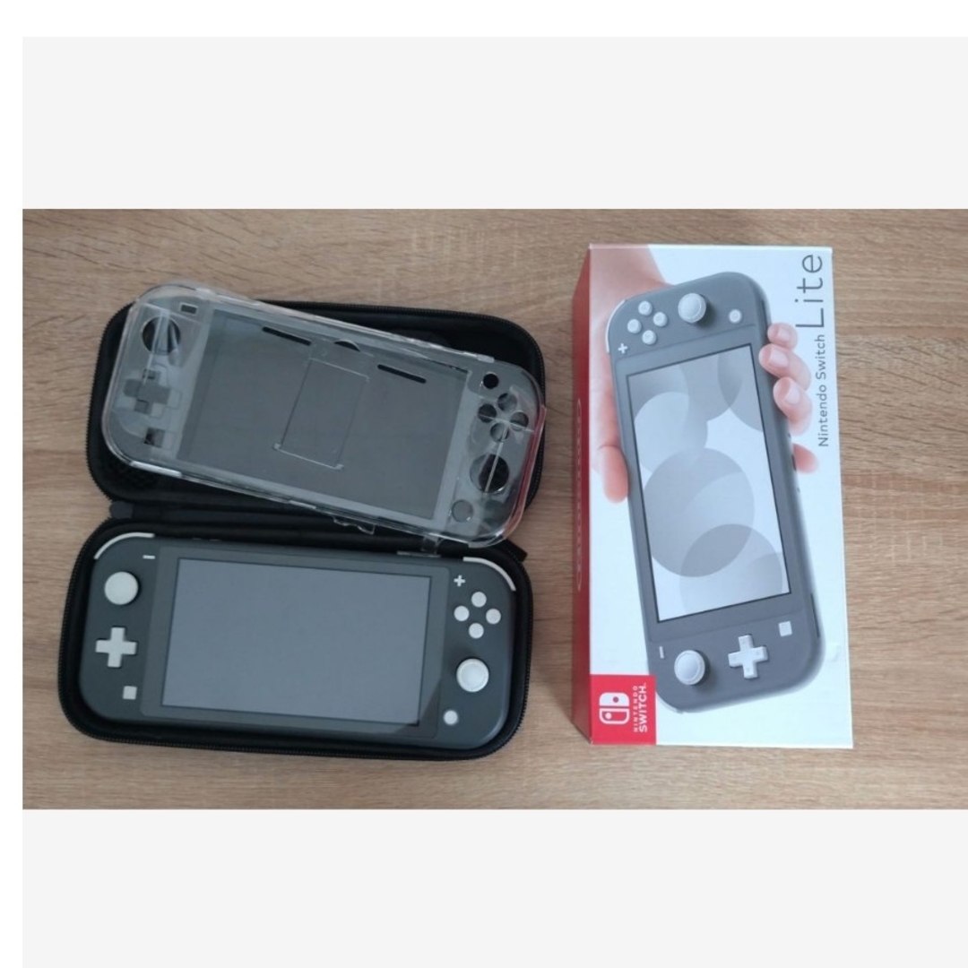 Nintendo Switch - Nintendo Switch Liteグレー　本体　カバー　収納ケース