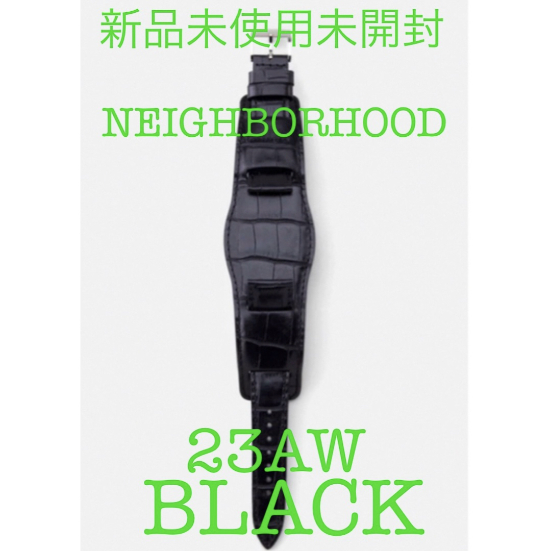 新品未使用】neighborhood LEATHER EMB WATCH BAND.CL black COW 新品未使用】neighborhood LEATHER EMB WATCH BAND.CL black COW