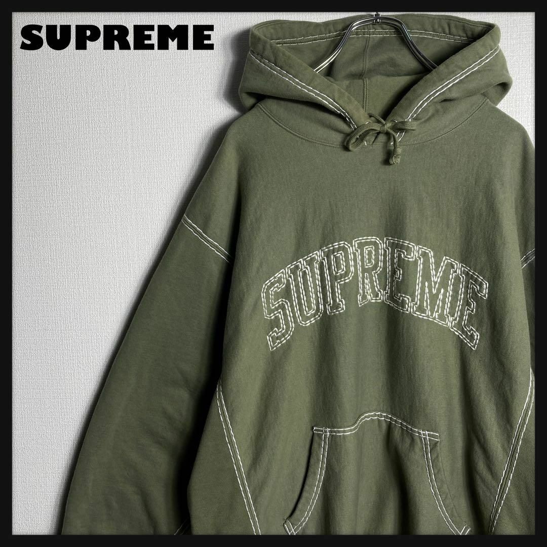 【人気カラー‼︎】シュプリーム ビッグロゴ パーカー Lサイズ. Supreme - 【人気Lサイズ】シュプリーム アームロゴ ビッグロゴ