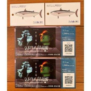 ■使用済み入場券■シャドウアップ高知城■むろと廃校水族館■各２枚■美品■(水族館)