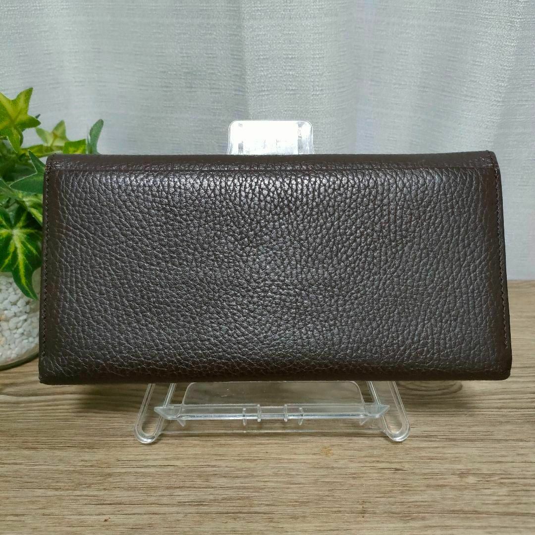 BURBERRY - バーバリー 長財布 オールレザー ブラウン シボ革 BURBERRY - バーバリー 長財布 オールレザー ブラウン シボ革