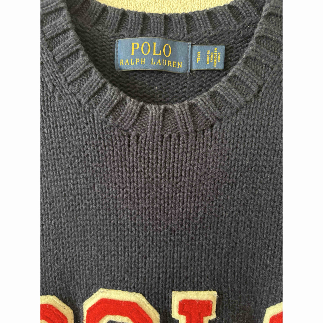 ラルフローレン ロゴワッペンコットンニット ネイビー ラルフローレン ロゴワッペンコットンニット ネイビー