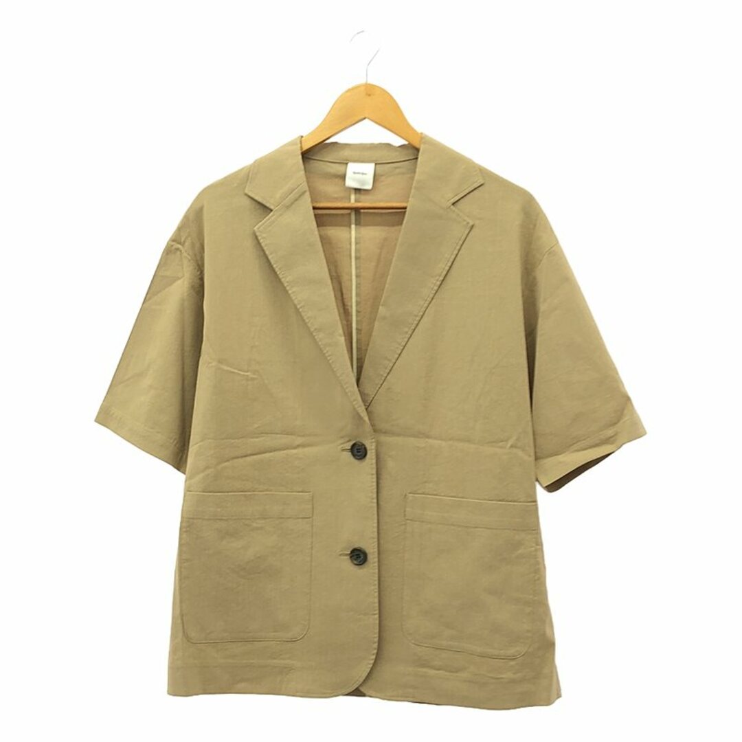 Spick & Span - 【美品】  Spick and Span / スピックアンドスパン | 2022SS | レーヨンリネンハーフスリーブジャケット | 36 | ベージュ | レディース