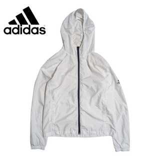 アディダス(adidas)のADIDAS ホワイト ナイロンパーカー(ナイロンジャケット)