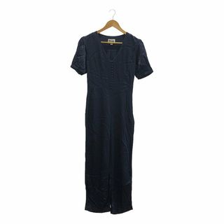 ルージュ(WROUGE)のRouje / ルージュ | レーヨン サテン オールインワン サロペット | 38 | ネイビー | レディース(サロペット/オーバーオール)