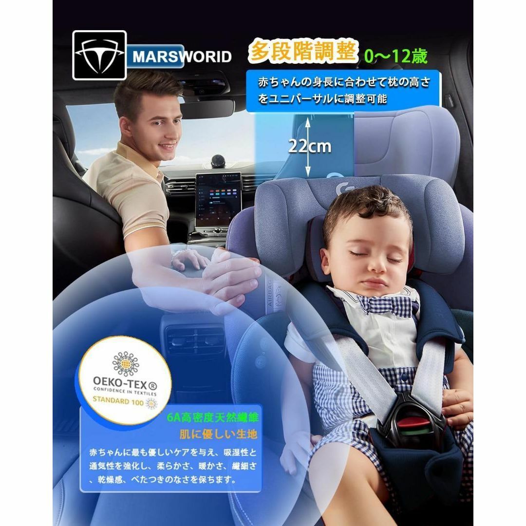 新品❤️新生児から使えるチャイルドシート 360°回転式 ISOFIX 0〜12