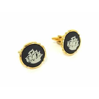 ウェッジウッド(WEDGWOOD)のWEDGWOOD ウェッジウッド カフスボタン カフスリンクス アクセサリー ビジネス 紳士 メンズ ゴールド系×ブラック系 DG4781 冠婚葬祭 結婚式 葬式(その他)