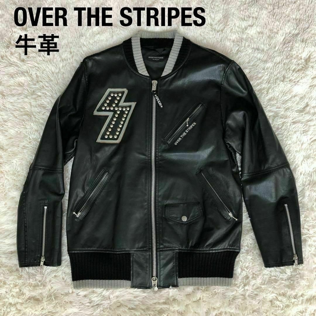 OVER THE STRIPESオーバーザストライプスレザージャケットスタジャン OVER THE STRIPESオーバーザストライプスレザージャケットスタジャン
