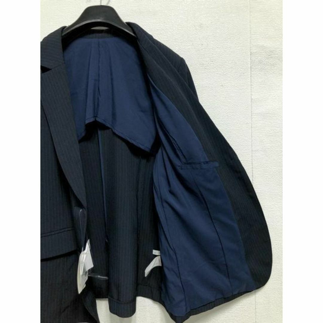 半額ストア 新品☆23号3L4L紺系ストライプ♪ストレッチ♪ストレートパンツ スーツ・フォーマル・ドレス