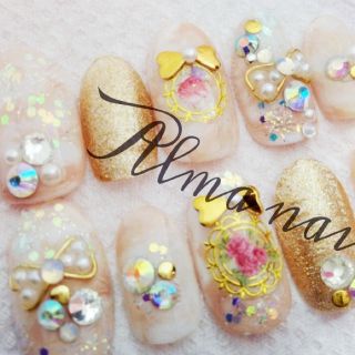 Alma＊春タイダイ×りぼんnail