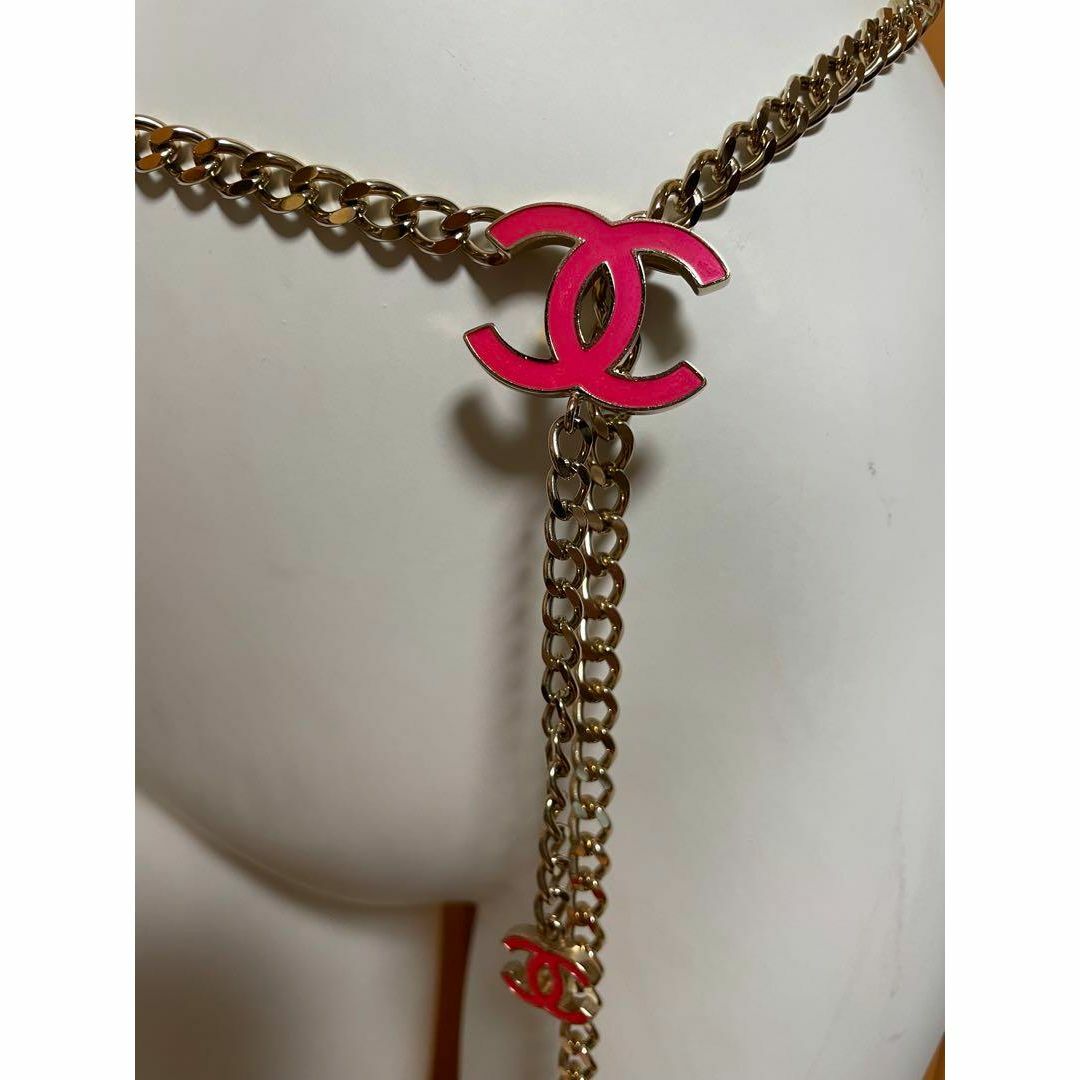美品 CHANEL シャネル チェーンベルト ピンク 美品 CHANEL シャネル チェーンベルト ピンク