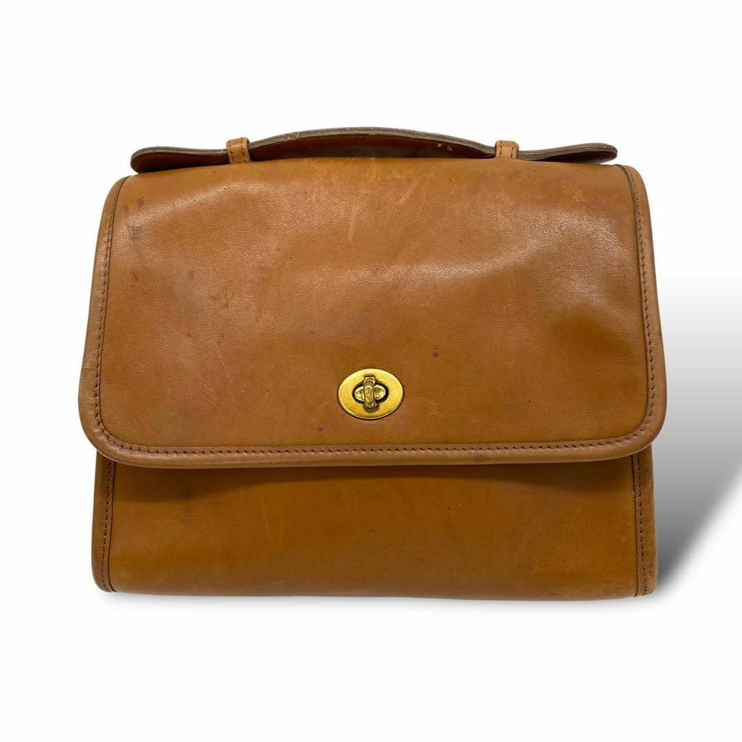 COACH - オールドコーチ　ハンドバッグ　2way レザー ブラウン ターンロック
