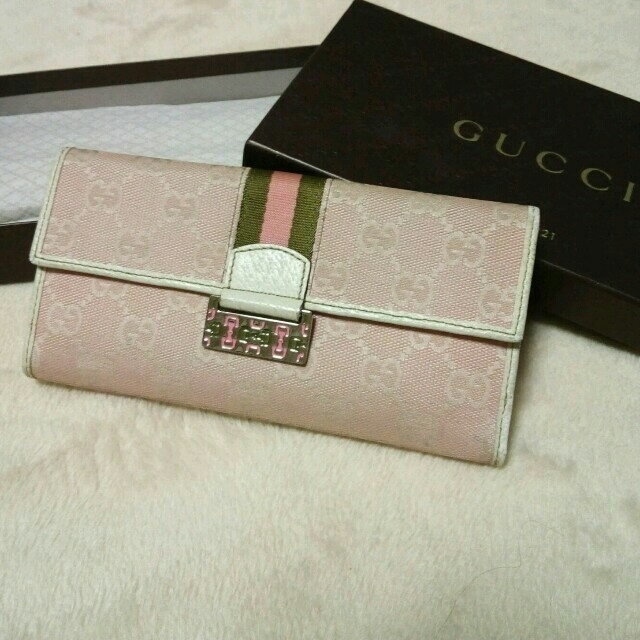 国内外の人気 Gucci - GUCCI　長財布　GG　ピンク 専用 財布