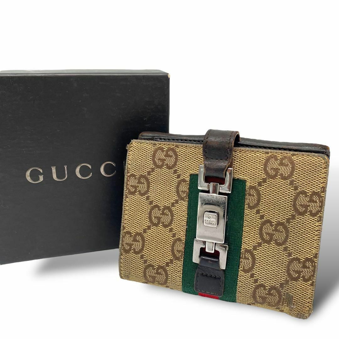 GUCCI グッチ 折り財布 シェリーライン ジャッキー GGキャンバス GUCCI グッチ 折り財布 シェリーライン ジャッキー GGキャンバス
