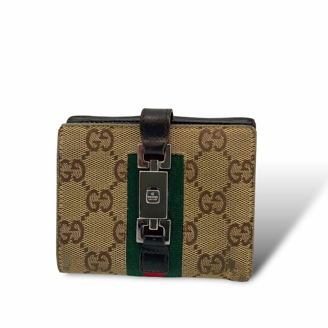 GUCCI グッチ 折り財布 シェリーライン ジャッキー GGキャンバス GUCCI グッチ 折り財布 シェリーライン ジャッキー GGキャンバス