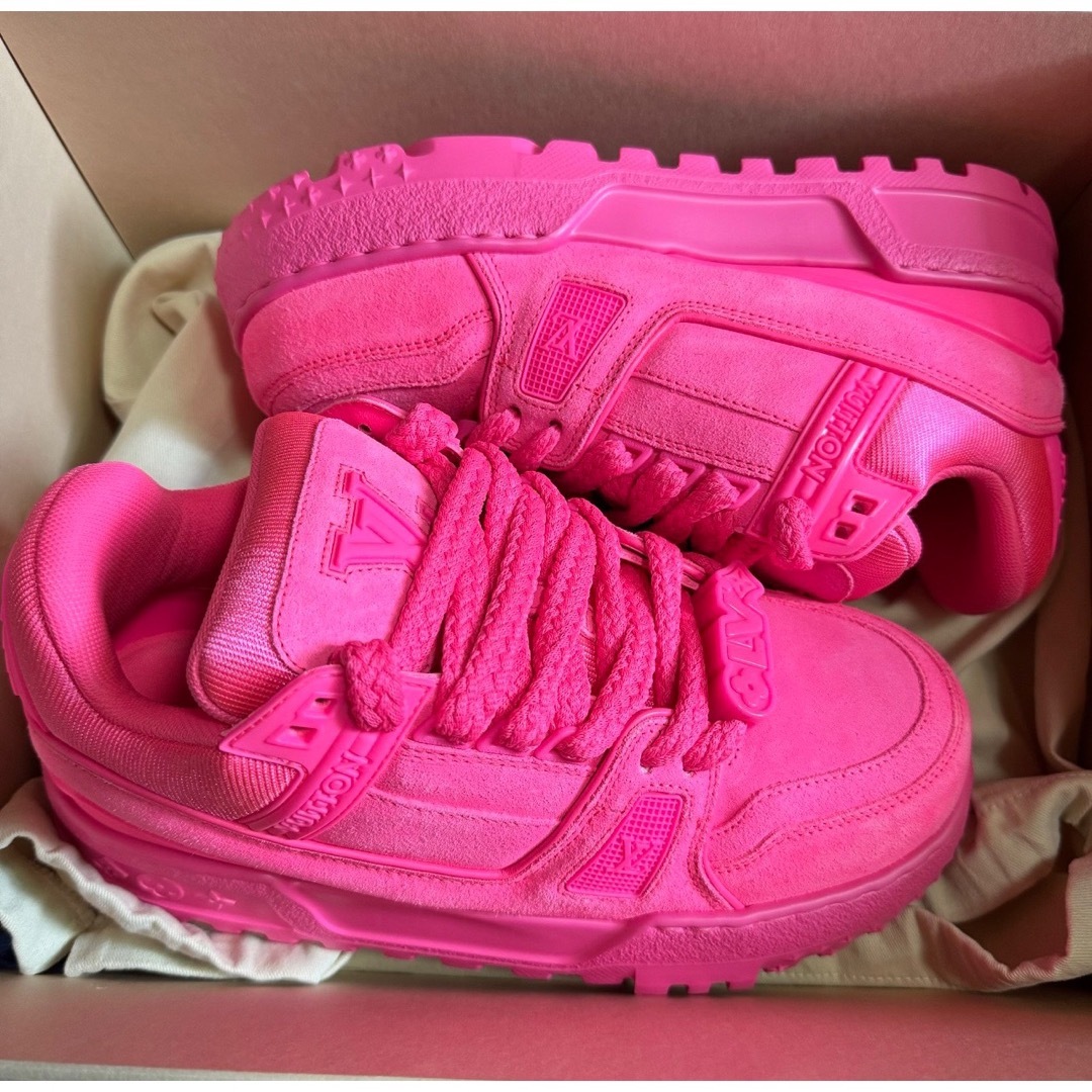 A17105 美品 ルイヴィトン モックトゥドライビングシューズ ピンク37.5 A17105 美品 ルイヴィトン モックトゥドライビングシューズ