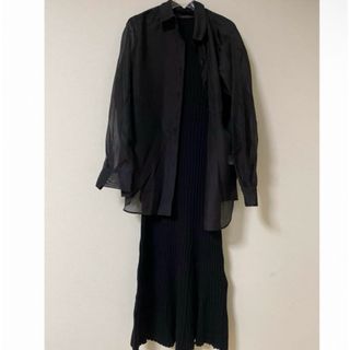 アプワイザーリッシェ(Apuweiser-riche)のApuweiser♡シアーシャツくろ(シャツ/ブラウス(長袖/七分))