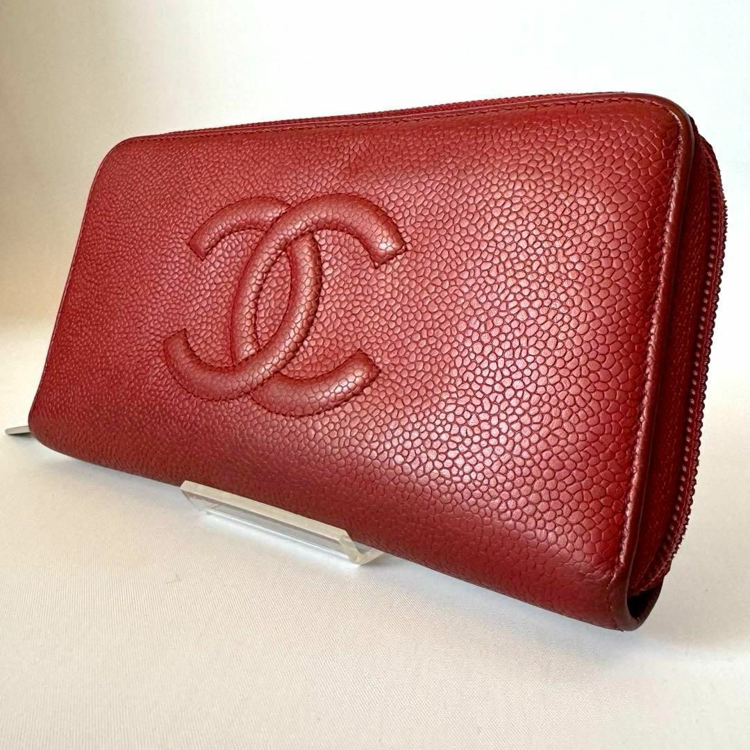 CHANEL - 極美品❤ CHANEL シャネル キャビアスキン ラウンド 長 CHANEL - 極美品❤ CHANEL シャネル キャビアスキン ラウンド 長