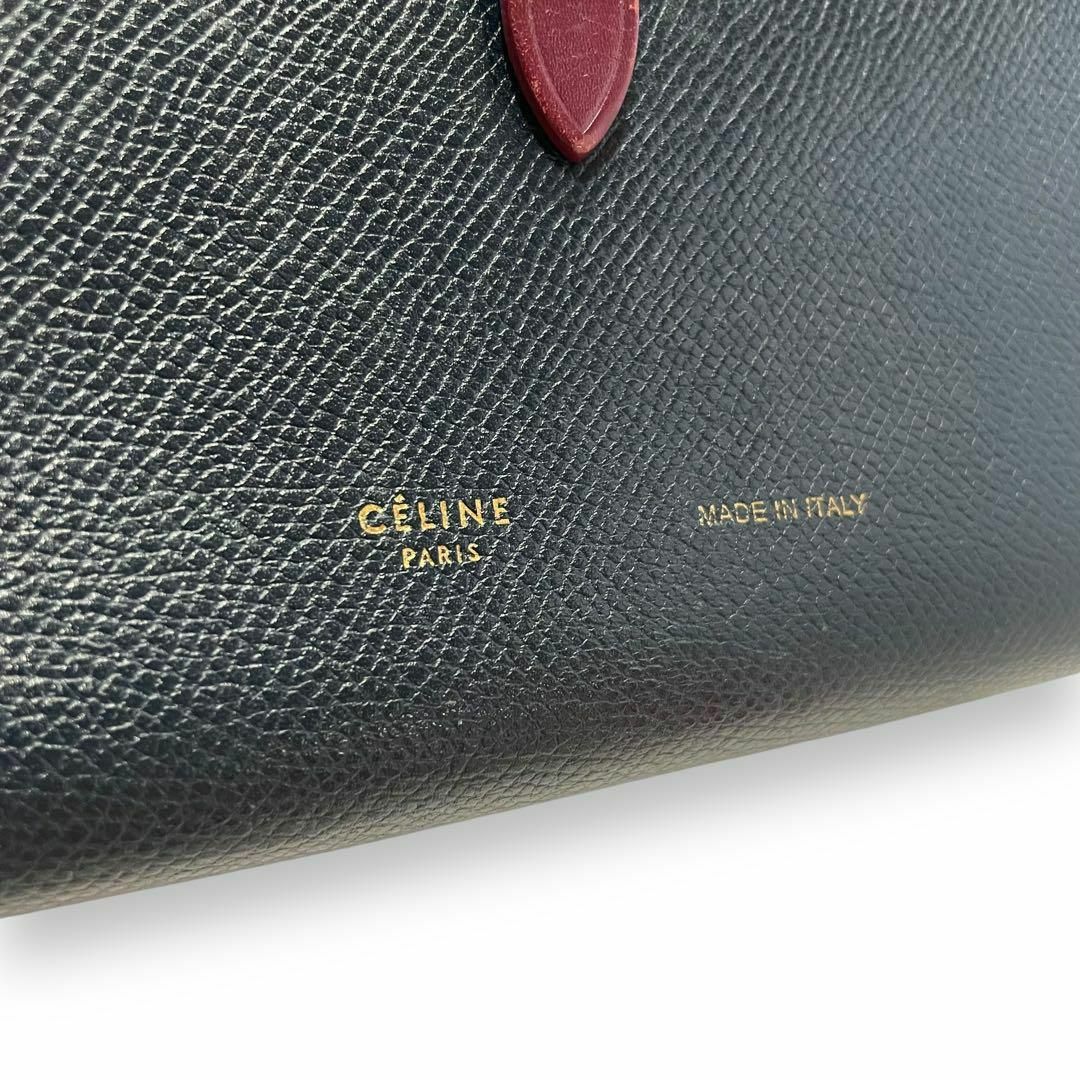 セリーヌ ラージ ストラップ ウォレット 長財布 ネイビー/ボルドー セリーヌ ラージ ストラップ ウォレット 長財布 ネイビー/ボルドー