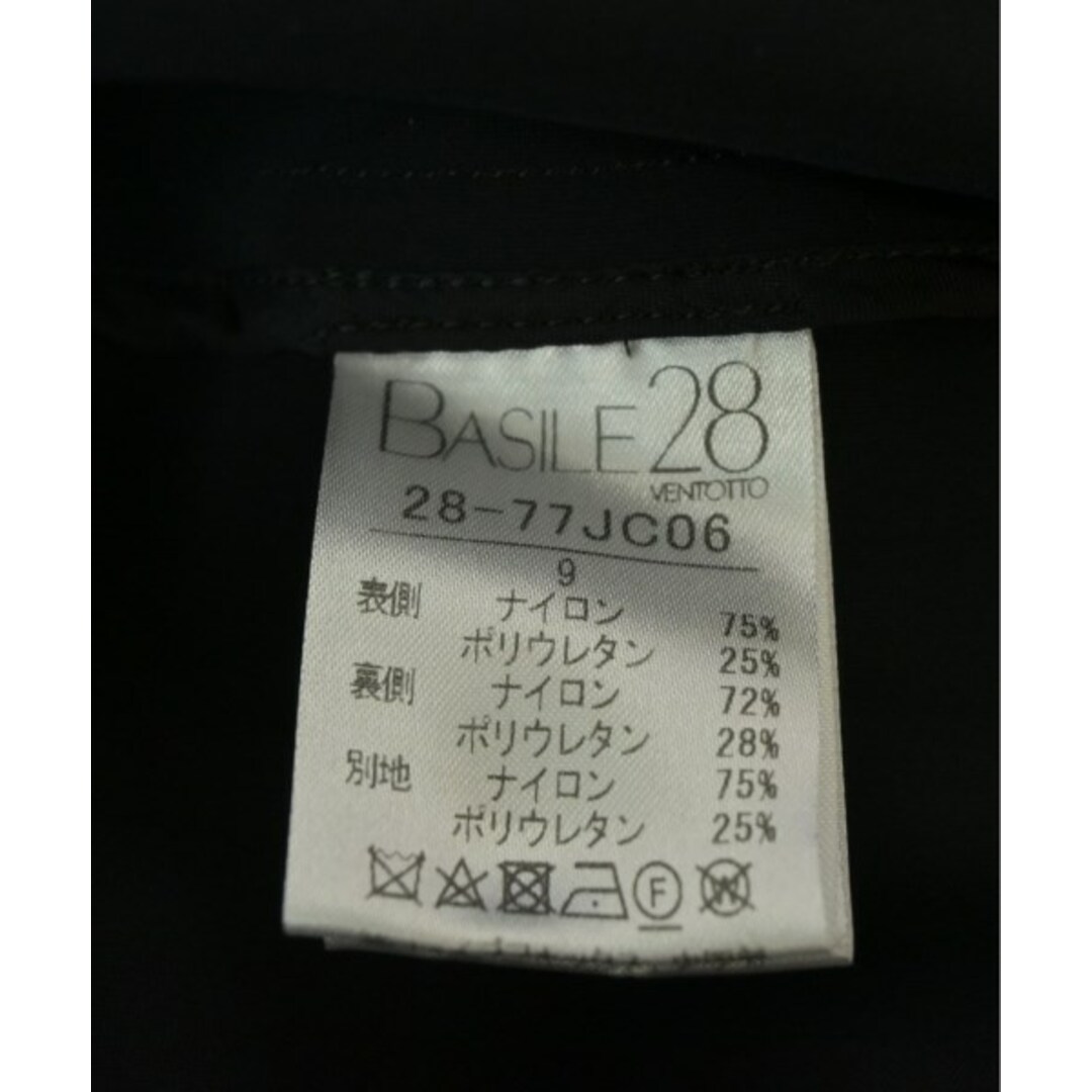 BASILE 28 バジーレ28 ノーカラージャケット 9(M位) 黒 【古着 BASILE 28 バジーレ28 ノーカラージャケット 9(M位) 黒 【古着
