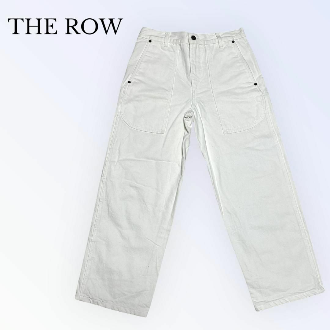 THE ROW ザロウ パンツ コットン ホワイト カジュアルパンツ THE ROW ザロウ パンツ コットン ホワイト カジュアルパンツ