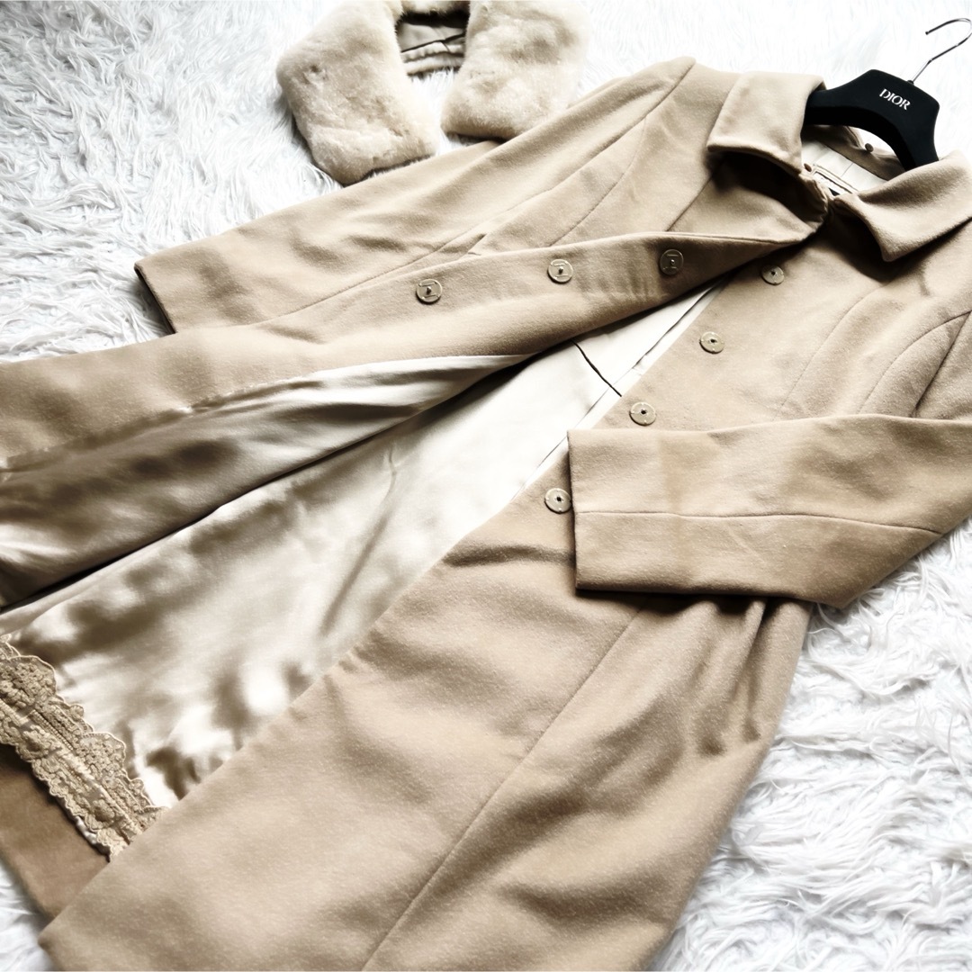 FOXEY - 美品 foxy フォクシー カシミヤ ミンク襟 コート FOXEY - 美品 foxy フォクシー カシミヤ ミンク襟 コート