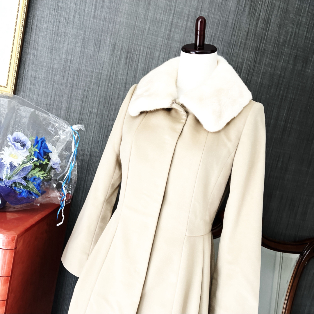 FOXEY - 美品 foxy フォクシー カシミヤ ミンク襟 コート FOXEY - 美品 foxy フォクシー カシミヤ ミンク襟 コート