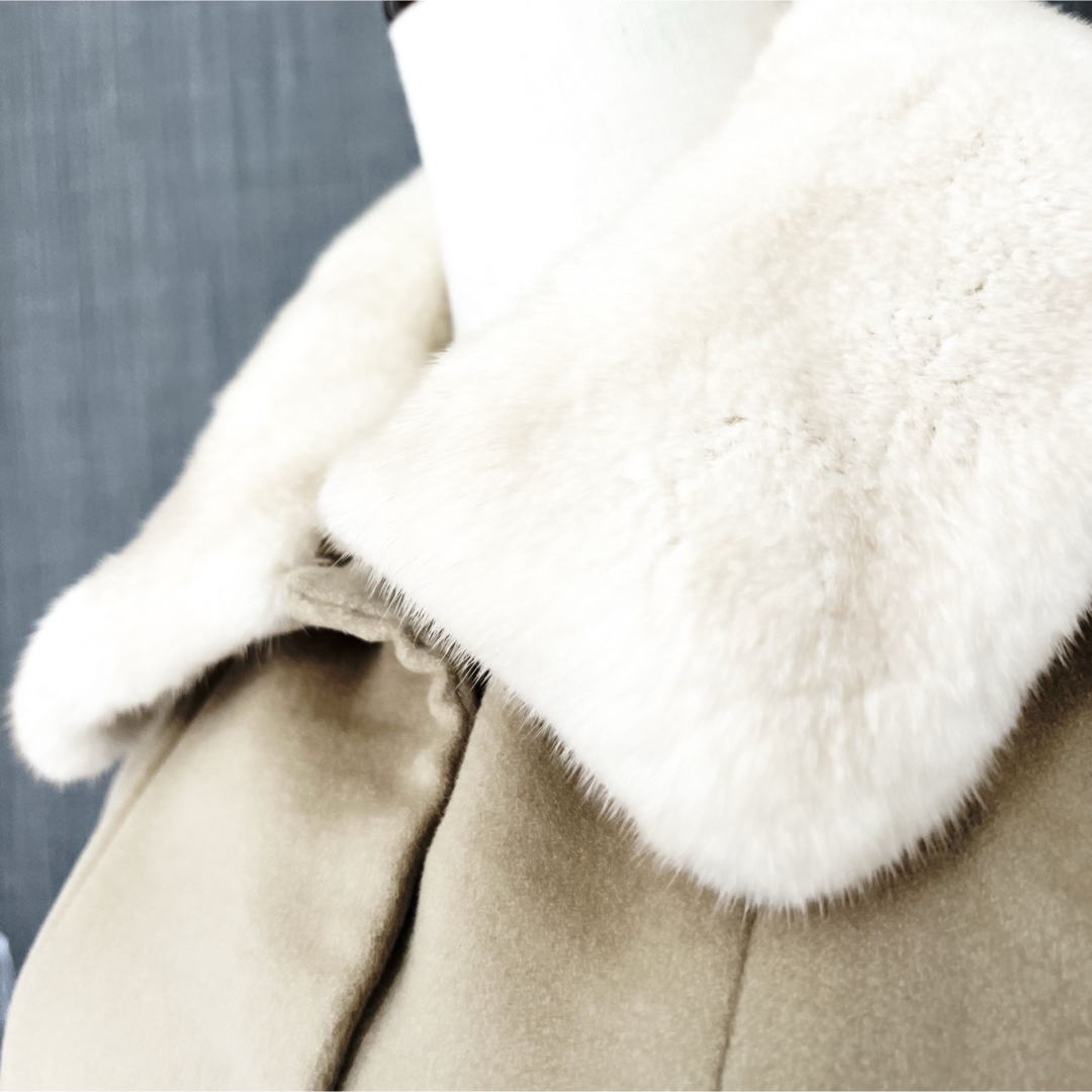 FOXEY - 美品 foxy フォクシー カシミヤ ミンク襟 コート FOXEY - 美品 foxy フォクシー カシミヤ ミンク襟 コート