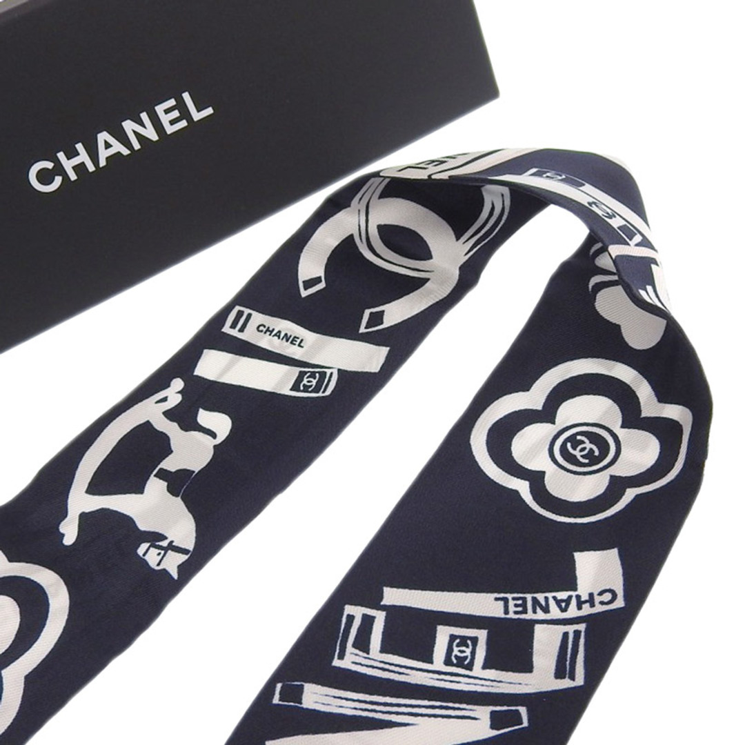CHANEL - シャネル CHANEL ツイリー ココマーク スカーフ シルク CHANEL - シャネル CHANEL ツイリー ココマーク スカーフ シルク