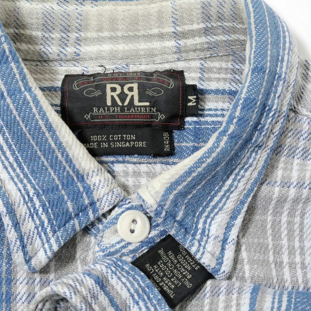 RRL - M 90's RRL 三ツ星 タグ チェック ネル シャツ ラルフ RRL - M 90's RRL 三ツ星 タグ チェック ネル シャツ ラルフ