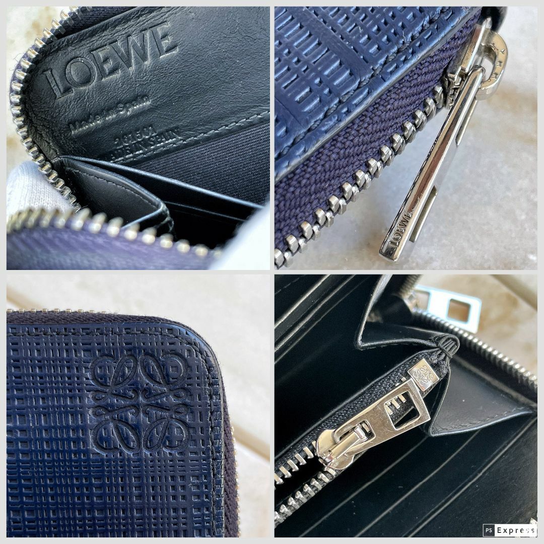 LOEWE ロエベ ラウンドファスナー 長財布 アナグラム 型押し