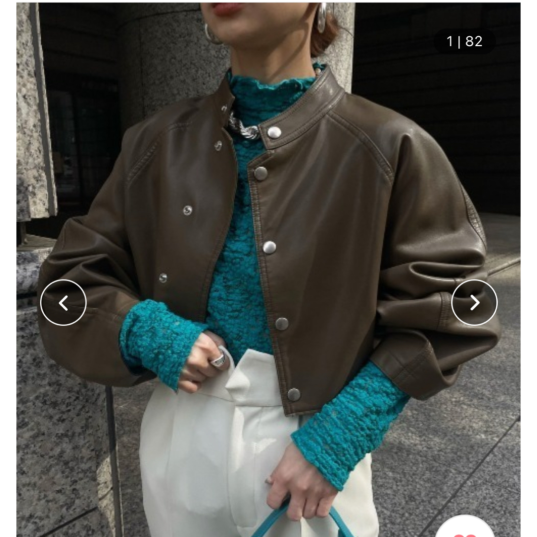 Ameri VINTAGE - AMERI ラウンドショートフェイクレザー Ameri VINTAGE - AMERI ラウンドショートフェイクレザー
