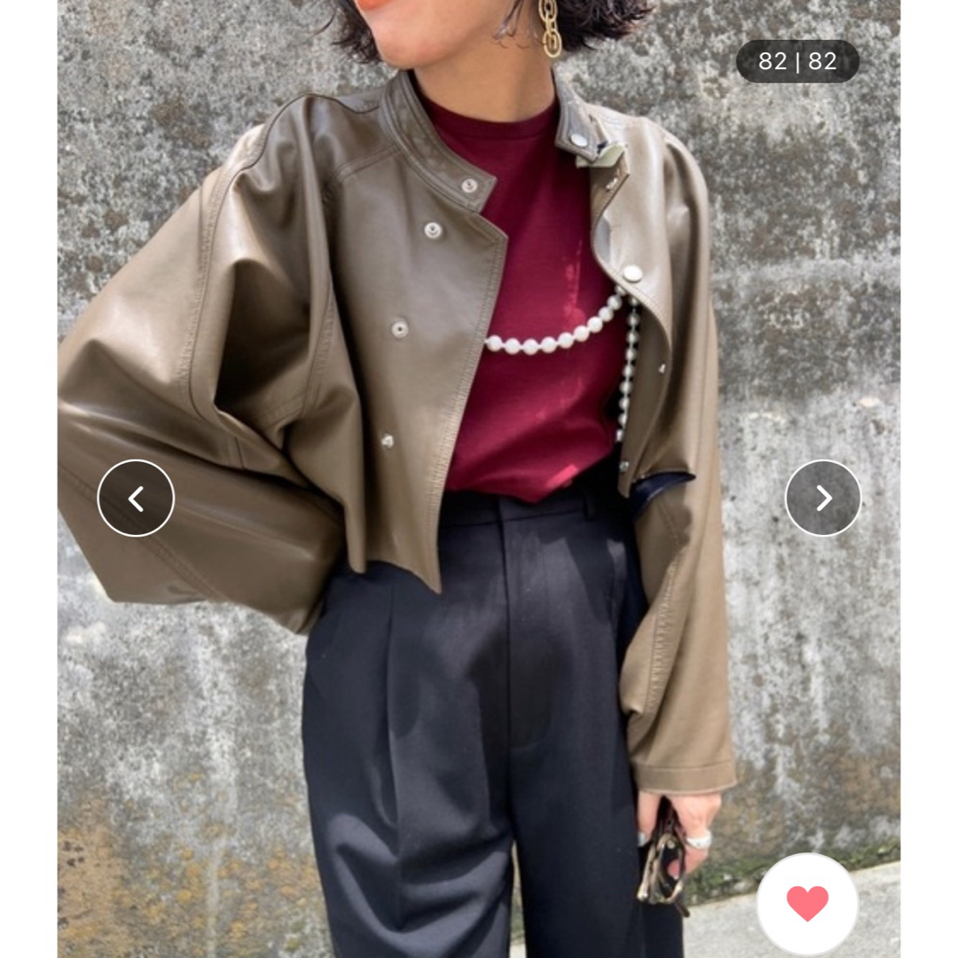 Ameri VINTAGE - AMERI ラウンドショートフェイクレザー Ameri VINTAGE - AMERI ラウンドショートフェイクレザー