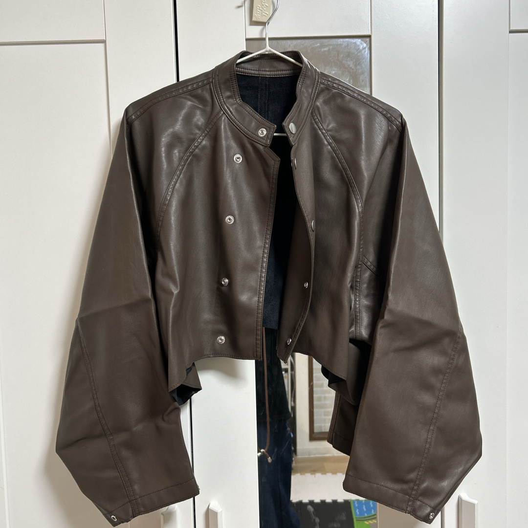 Ameri VINTAGE - AMERI ラウンドショートフェイクレザー Ameri VINTAGE - AMERI ラウンドショートフェイクレザー