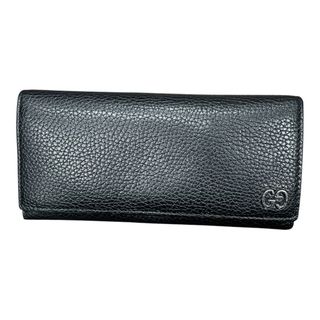 グッチ(GUCCI)のs GUCCI グッチ 長財布 ドリアン GG 小銭入れあり レザー 黒(長財布)