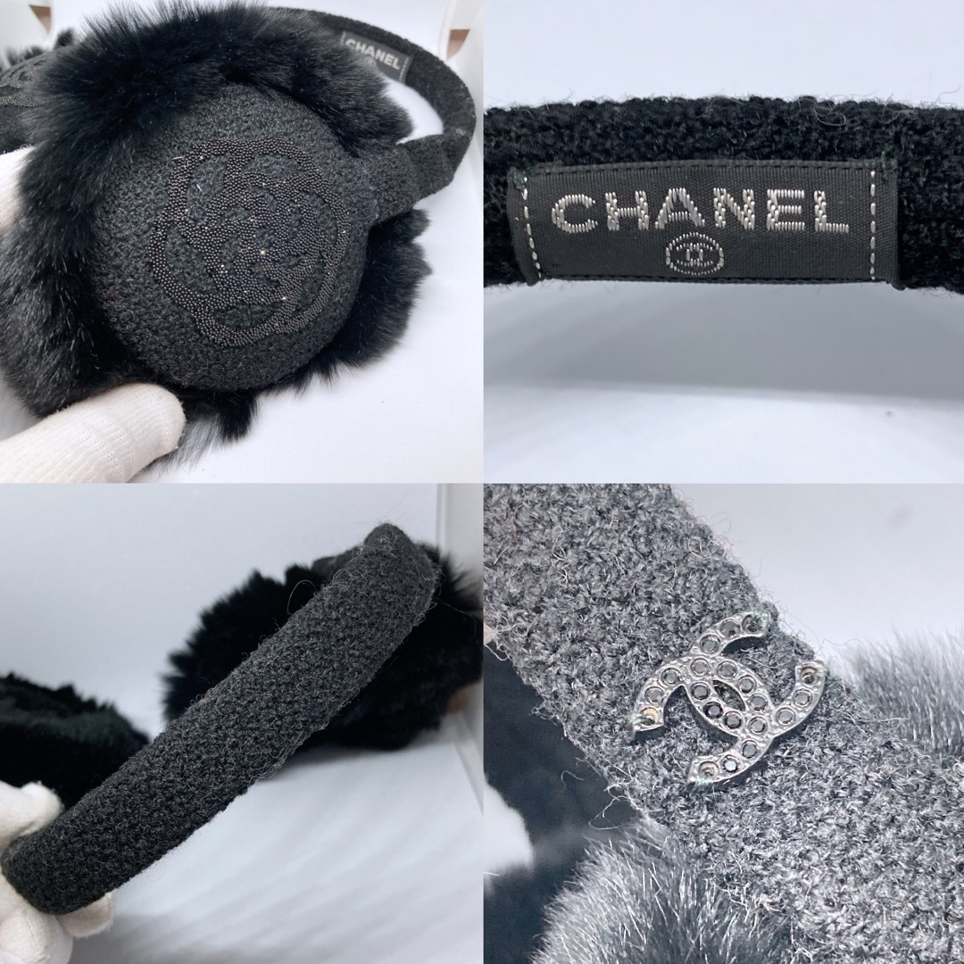 楽天市場】CHANEL シャネル 耳あて イヤーウォーマー カメリア ストーン CC ココマーク ロゴ マフラー アクセサリー イヤーマフ ファー  レディース ブラック 【中古】 : ブランドショップ リファレンス