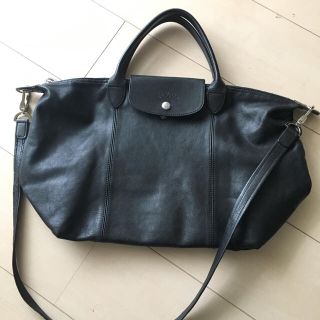 ロンシャン(LONGCHAMP)のロンシャン キュイール ブラック 2way 美品(トートバッグ)