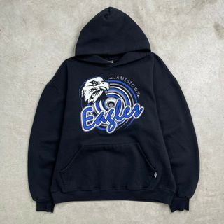 00年代 RUSSELL ATHLETIC ラッセル スウェットパーカー カレッジチームロゴプリント メンズL(パーカー)