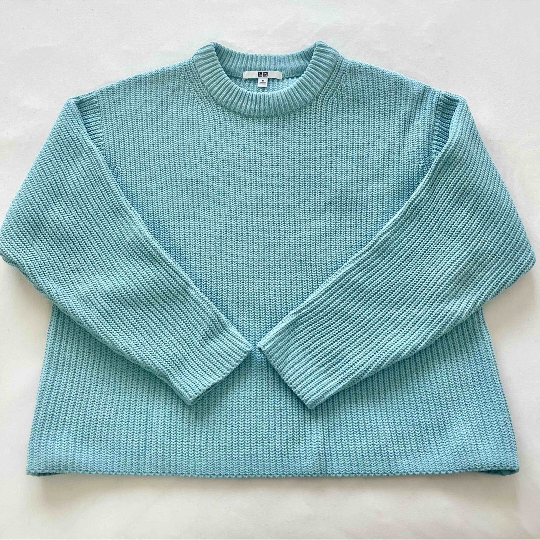 UNIQLO(ユニクロ)の【ユニクロ】ウォッシャブルソフトニットクルーセーター (長袖) 水色 レディースのトップス(ニット/セーター)の商品写真