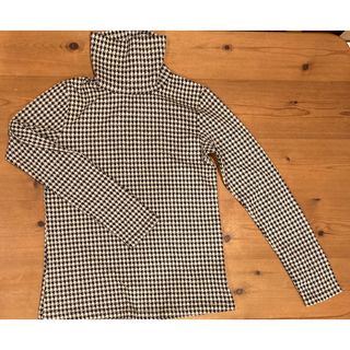 ザラ(ZARA)のZARA キッズ 長袖カットソー 150 タートルネック 千鳥格子 ラメ入り生地(Tシャツ/カットソー)