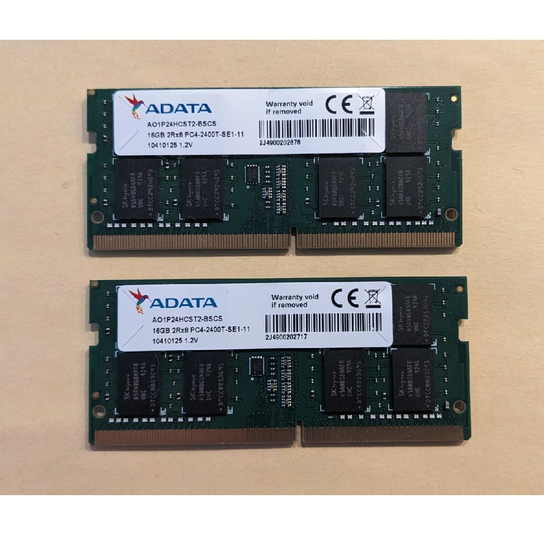 ADATA(アルダータ)のADATA DDR4ノートPC用メモリ32GB (16GB x2) スマホ/家電/カメラのPC/タブレット(PCパーツ)の商品写真
