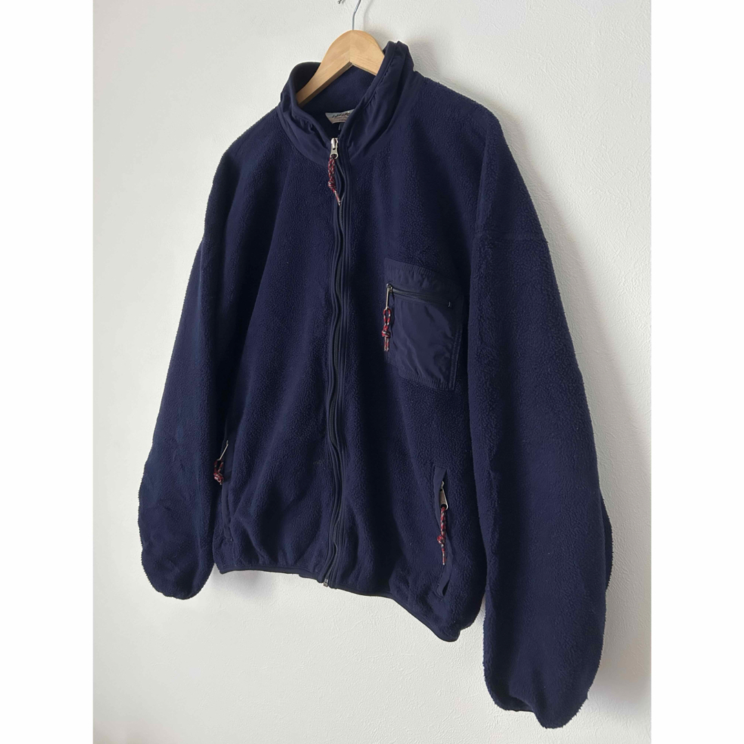90's USA製 EMS フリース ベスト 紺 (WOMENS L) ネイビー ロゴ刺繍入り 90年代 アメリカ製 旧タグ オールド アウトドア 90's 古着 EMS フリースジャケット USA製 ネイビー ビッグサイズ