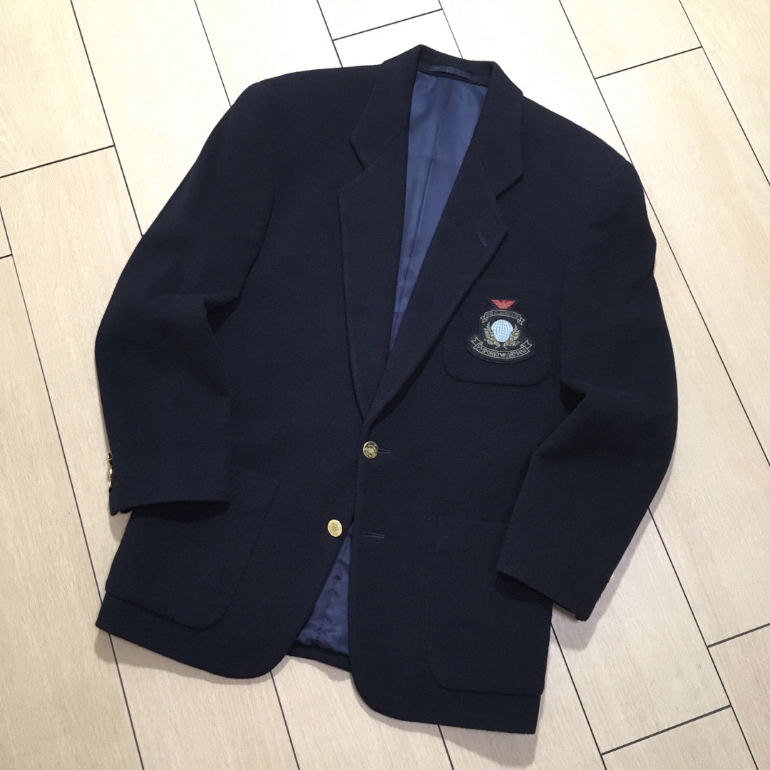 EMPORIO ARMANI - 極美品☆エンポリオ アルマーニ 紺ブレザー 金 EMPORIO ARMANI - 極美品☆エンポリオ アルマーニ 紺ブレザー 金
