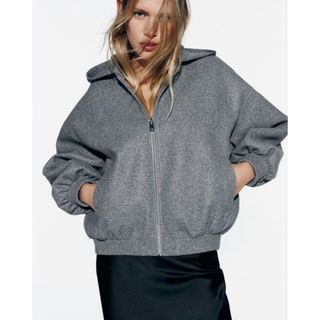 ZARA - zara manteco ドロップショルダー ショートコートの通販 ZARA - zara manteco ドロップショルダー ショートコートの通販