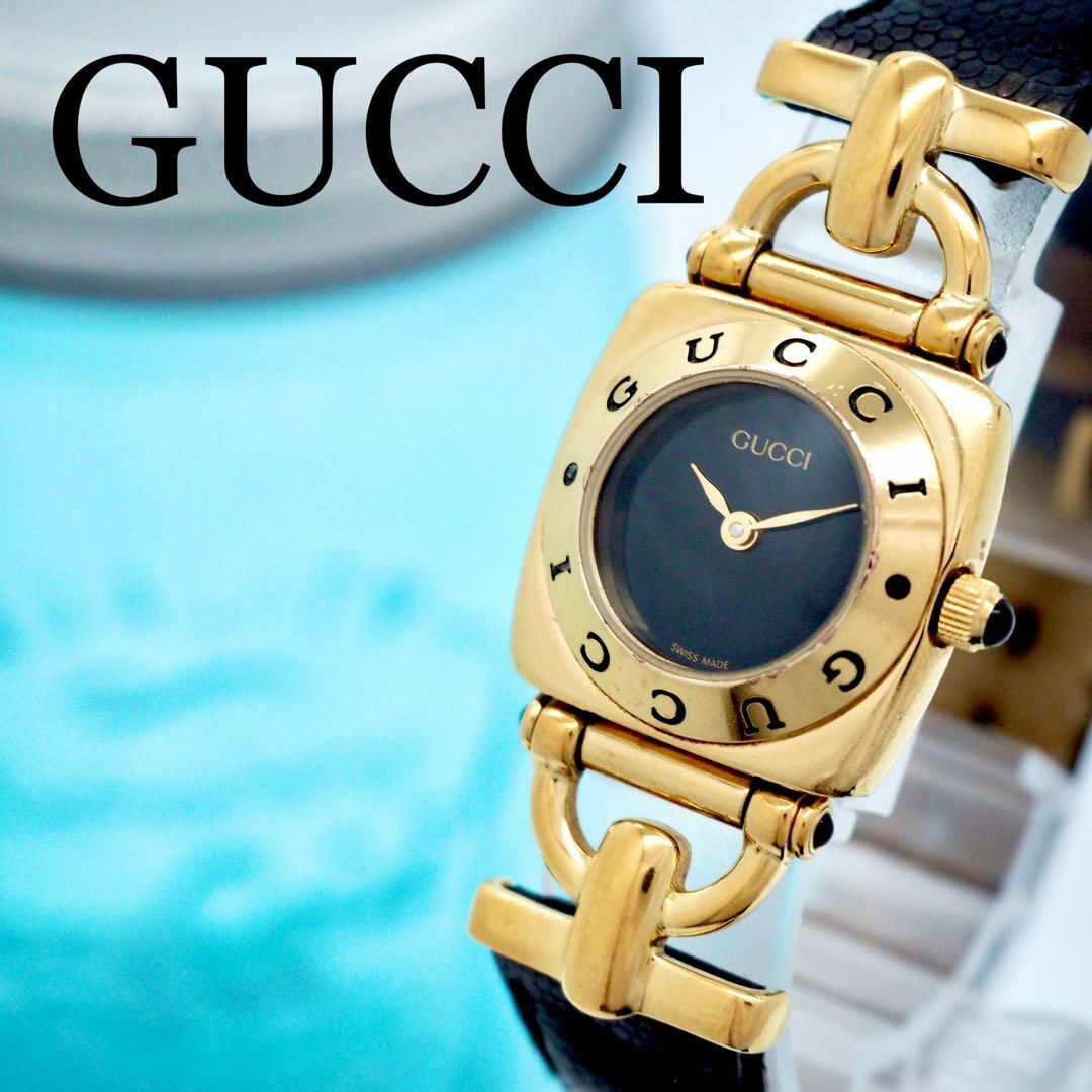 93 GUCCI レディース腕時計 6300L ゴールド ブラック アンティーク 93 GUCCI レディース腕時計 6300L ゴールド ブラック アンティーク